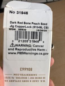 Case Dark Red Bone Peach Seed Jig Copperlock