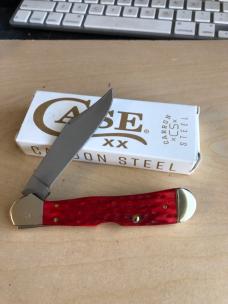 Case Dark Red Bone Peach Seed Jig Copperlock
