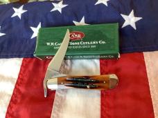2004 Case xx Russlock Knife w/ Super Vintage Amber Carved Bone Handles (mdl# V61953L) -NOS Orig box