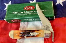 2004 Case xx Russlock Knife w/ Super Vintage Amber Carved Bone Handles (mdl# V61953L) -NOS Orig box