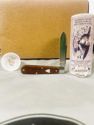 GEC Great Eastern Cutlery 15 Tidioute Boys Badge Knife 152125S1L Antique Autumn Jig Bone