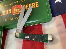 2000 Case xx John Deere Trapper w/ Dark Green Bone Handles (mdl# 6254 SS) NOS in orig Tin