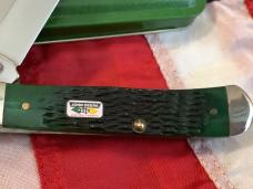 2000 Case xx John Deere Trapper w/ Dark Green Bone Handles (mdl# 6254 SS) NOS in orig Tin