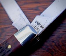 1983 2-blade Case Slimline Trapper - brown delrin 