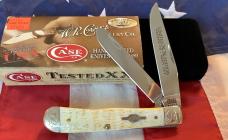 2004 Case xx (Mdl# 6254 SS) Trapper w/ Natural Bone Handles & Scrolled Bolsters in Black velvet box