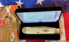 2004 Case xx (Mdl# 6254 SS) Trapper w/ Natural Bone Handles & Scrolled Bolsters in Black velvet box