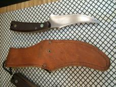 SCHRADE OLD TIMER USA 152 SHARPFINGER & 158OT GUTHOOK SKINNER CARBON STEEL FIXED BLADE KNIFE/ SHEATH