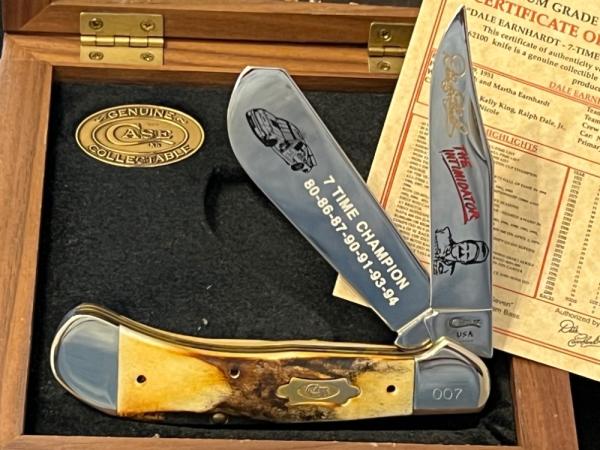 CASE XX Stag Jumbo #007 4-5/8”Dale Earnhardt 7 Time Champion W/62100 Factory Error Blade/Box Mint CASE XX Stag Jumbo #007 4-5/8”Dale Earnhardt 7 Time Champion W/62100 Factory Error Blade/Box Mint