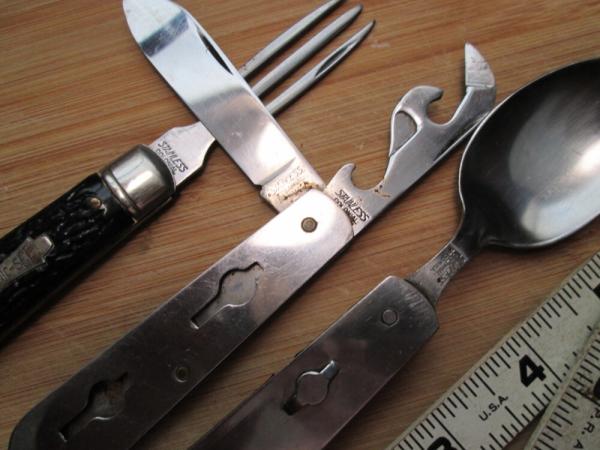 VTG COLONIAL PROV USA PIC NIC SET Hobo Knife w/ Fork Can Opener Cap Lifter VTG COLONIAL PROV USA PIC NIC SET Hobo Knife w/ Fork Can Opener Cap Lifter