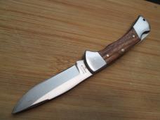 DULUTH Trading Wood Handle BEAVER Shield Lockback Knife 