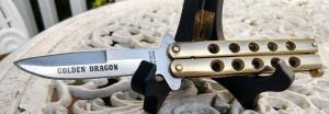 Golden Dragon Taylor Seto Small Butterfly Knife - VERY GOOD