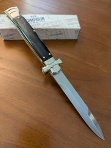 NIB  A. G. A. CAMPOLIN BAYO BLADE 23CM - 9" MALTESE LOCKBACK AUTOMATIC W/BRAZILIAN HORN SCALES NS!!!