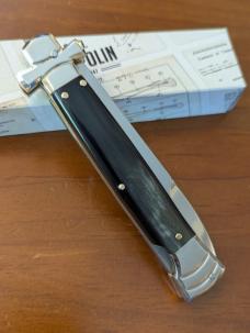NIB  A. G. A. CAMPOLIN BAYO BLADE 23CM - 9" MALTESE LOCKBACK AUTOMATIC W/BRAZILIAN HORN SCALES NS!!!