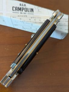 NIB  A. G. A. CAMPOLIN BAYO BLADE 23CM - 9" MALTESE LOCKBACK AUTOMATIC W/BRAZILIAN HORN SCALES NS!!!