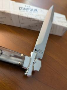 NIB  A. G. A. CAMPOLIN BAYO BLADE 23CM - 9" MALTESE LOCKBACK AUTOMATIC W/BRAZILIAN HORN SCALES NS!!!