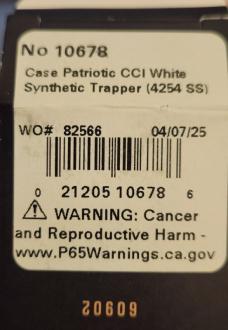 Discontinued 2025 Case Patriotic CCI White Synthetic Trapper 4254SS