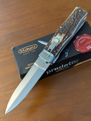 NIB 2 BLADE STAG MIKOV PREDATOR DAGGER BLADE FISHING AUTOMATIC 