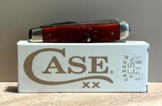 2026 Case XX™ Peach Seed Jigged Dark Red Bone Mini Trapper Carbon Steel Pocket Knife 31952