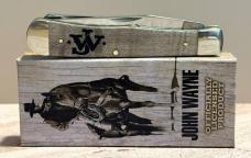 Case XX™ John Wayne Smooth Curly Maple Wood Trapper Stainless Pocket Knife 10708 New In Box