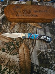 Brian Yellowhorse 532 Wolf, Blue Turquoise 