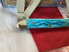 Case xx 1st Run Stockman Knife (MDL# 63087 SS) w/ Sweet Caribbean Blue Bone Handles -NOS & M/NM