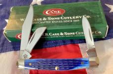 2005 Case xx Stockman Knife (MDL# 63087 SS) w/ Nice Dark Blue Bone Handles -NOS & M/NM