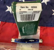 2005 Case xx Stockman Knife (MDL# 63087 SS) w/ Nice Dark Blue Bone Handles -NOS & M/NM