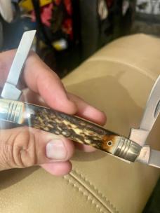 Boker Tree Brand Congress Genuine Stag Bone 1095 Carbon Steel Blades