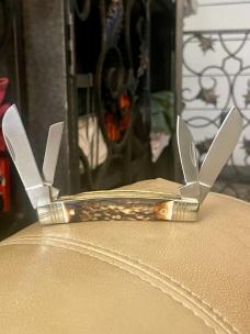 Boker Tree Brand Congress Genuine Stag Bone 1095 Carbon Steel Blades