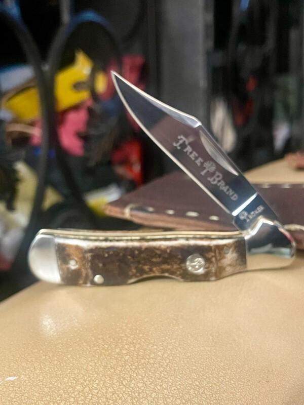 Boker Copperhead D2 Carbon Steel Lockback Knife Stag Handles Boker Copperhead D2 Carbon Steel Lockback Knife Stag Handles