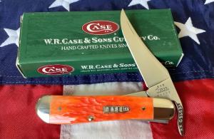 2002 Case xx Russlock Knife w Tequila Sunrise Bone Handles amp Rare Bullet Shield -mdl 61953L SS
