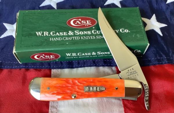 2002 Case xx Russlock Knife w/ Tequila Sunrise Bone Handles & Rare Bullet Shield -mdl# 61953L SS 2002 Case xx Russlock Knife w/ Tequila Sunrise Bone Handles & Rare Bullet Shield -mdl# 61953L SS