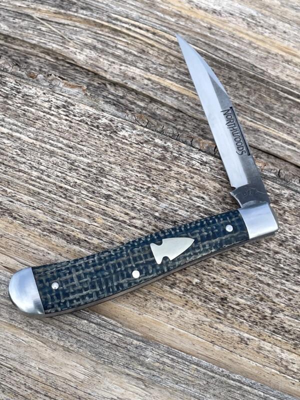 NORTHWOODS ** GEC BLUEBERRY BURLAP HAWTHORNE JACK KNIFE W/SHEATH NORTHWOODS ** GEC BLUEBERRY BURLAP HAWTHORNE JACK KNIFE W/SHEATH