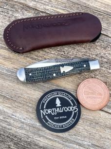 NORTHWOODS ** GEC BLUEBERRY BURLAP HAWTHORNE JACK KNIFE W/SHEATH