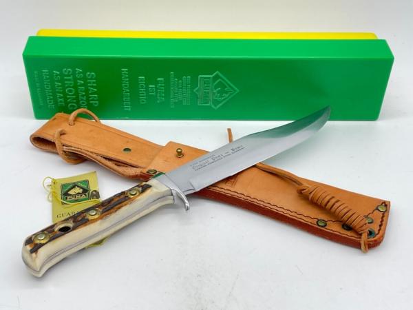 1971 PUMA Germany 6396 Genuine Stag Handmade Original Bowie w/ OMP Box & Sheath 1971 PUMA Germany 6396 Genuine Stag Handmade Original Bowie w/ OMP Box & Sheath