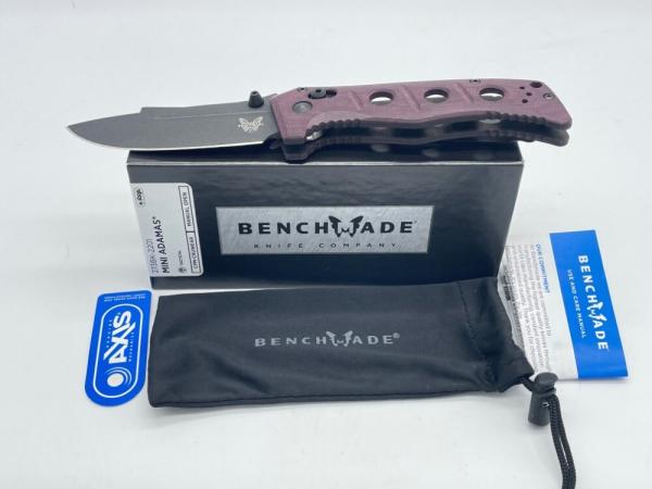 2022 BENCHMADE USA 273BK-2201 Limited Edition Burgundy Mini Adamas w/ OMP Box 2022 BENCHMADE USA 273BK-2201 Limited Edition Burgundy Mini Adamas w/ OMP Box