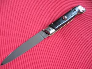 Vintage Italian INDIANA 8" Slant Bolster HORN Switchblade Knife