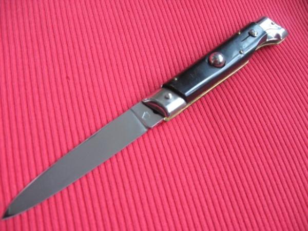 Vintage Italian INDIANA 8" Slant Bolster HORN Switchblade Knife Vintage Italian INDIANA 8" Slant Bolster HORN Switchblade Knife