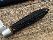 SACRED BEAR "TORY UTT" CUSTOM AMBER STAG TEARDROP JACK CPM 154 KNIFE