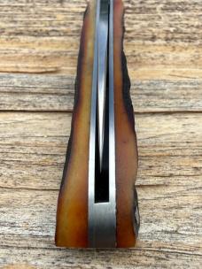 SACRED BEAR "TORY UTT" CUSTOM AMBER STAG TEARDROP JACK CPM 154 KNIFE