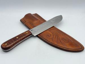 2022 ML KNIVES Matthew Lesniewski Custom Handmade Maple Camp Knife w Sheath