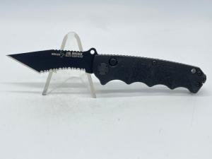 BOKER PLUS Jim Wagner Reality Black Coated Recurve Serrated Tanto Automatic