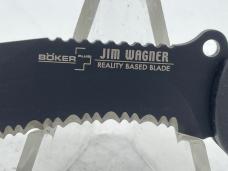 BOKER PLUS Jim Wagner Reality Black Coated Recurve Serrated Tanto Automatic