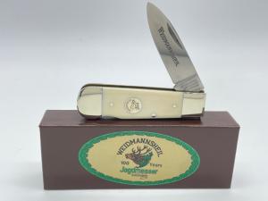 Vintage WEIDMANNSHEIL Boar Head Antique Ivory Lockback w/ OMP Box