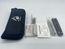 MAXACE Designed by MidnightCat Loran Titanium & CF Balisong Butterfly w/ Pouch