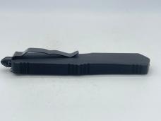 Heat Treated Blued Blade w/ White Lines OTF Automatic Knife w/ Sheath