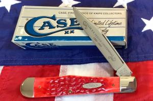 1989 Case xx Centennial Cheetah Mdl R6111 12 SS w Red Bone Handles in Orig box