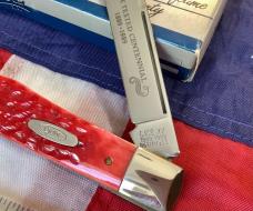 1989 Case xx Centennial Cheetah (Mdl# R6111 1/2 SS) w Red Bone Handles in Orig box