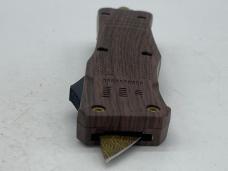 Gold Damascus Wood OTF (Out the Front) Automatic Knife w/ Sheath