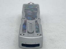 Damascus Genuine Abalone OTF (Out the Front) Automatic Knife w/ Sheath 
